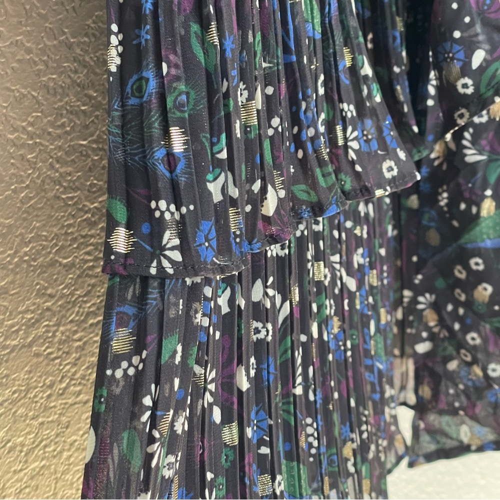 UNTUCKit Midi Paloma Black Gold Peacock Dress Size 12 - Picture 7 of 11